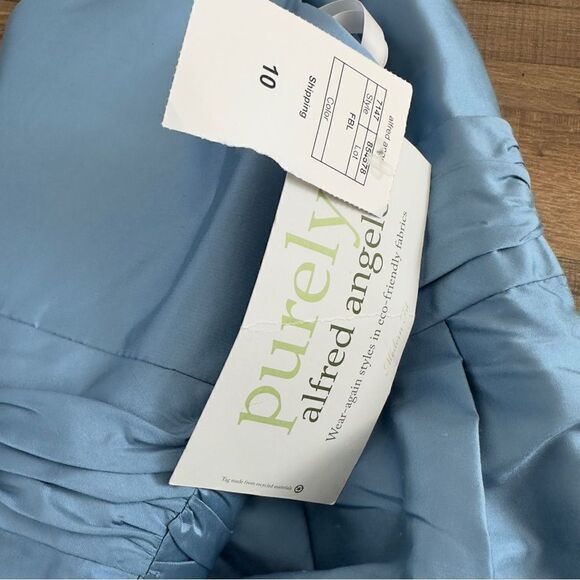 Alfred Angelo Blue Bridesmaid With Flower Pin Dress Size 10 NWT #4 - Picture 16 of 16